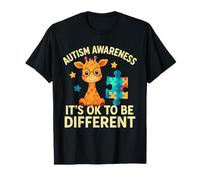 Giraffa per la consapevolezza dell'autismo Va bene essere diversi Puzzle Bambini Maglietta