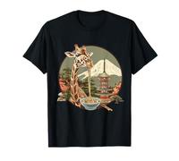 Giraffa Ramen Monte Fuji Bonsai Albero Pagoda Ramen Noodles Maglietta