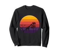 Giraffa Retro Tramonto e Alberi Vintage Big Five Tramonto Felpa
