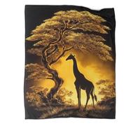Giraffa Solitaria si erge con Grazia sotto un Albero di Acacia Blanket Sofa Throw 3D Impreso Es Suave Y Cómodo Al Tacto,adecuado Para Que Toda La Familia Se Mantenga Abrigada 70x80inch(180x200cm)