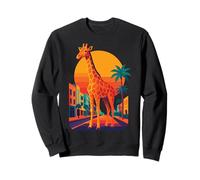 Giraffa Stile al Sole Tramonto Urbano - Animale Selvatico Felpa