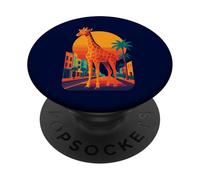 Giraffa Stile al Sole Tramonto Urbano - Animale Selvatico PopSockets PopGrip Adesivo