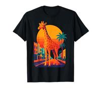 Giraffa Style - Sole Tramonto Urbano Animale Selvaggio Maglietta