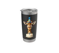 Giraffa torta di compleanno cappello e candela celebrazione Bicchiere termico in acciaio inox doppia parete