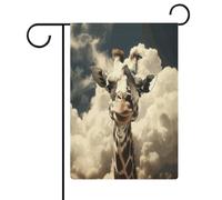 Giraffa tra le nuvole Bandiera Giardino Casa Prato Cartello di Benvenuto Banner Doppio Lato Piccole Bandiere Personalizzate per Piscina Cortile Esterno Decorazione Della Parete Della Casa 31 x 47 cm