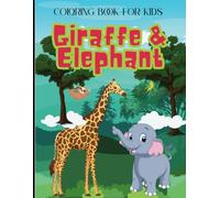 Giraffe and Elephant Coloring Book for Kids - 100 Fun Animal Designs Large 8.5x11 No Bleed Paper