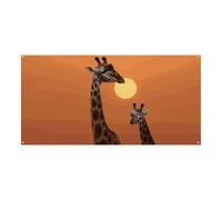 Giraffe at Sunsetb - Grande striscione per feste, 180 x 90 cm, da appendere alla parete, per feste di compleanno, per esterni e interni, decorazione per feste