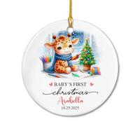 Giraffe Baby'S First Decorazioni Natalizie Da Appendere Con Corda Decorazione Natalizia Carino Ornamento Natalizio Per Casa Vacanza Finestra