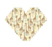 Giraffe disegnate a mano Stampa Art Mattoni Puzzle a forma di cuore Blocchi di costruzione fai da te Set 3D Puzzle Decorazione per la Casa 82 pezzi