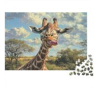 Giraffe Puzzle Impossibili 1000Pcs Cielo nuvoloso Decorazione Per La Casa. Giochi Rilassamento E Intelligence Per Adulti E Bambini Da 12 Anni 1000pcs (75x50cm)