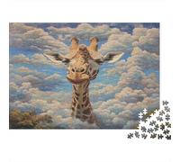 Giraffe Puzzle Impossible 1000 Pezzi Cielo nuvoloso Decorazione Per La Casa. Rilassamento E Intelligence Per Adulti E Bambini Da 12 Anni 1000pcs (75x50cm)