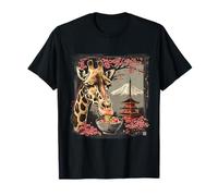 Giraffe Ramen Mount Fuji Pagoda Tower Sakura Flower Opera d'Arte Maglietta
