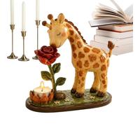 Giraffe Tea Light Candle Holder - Resin Giraffe And Rose Candle Stand Decor