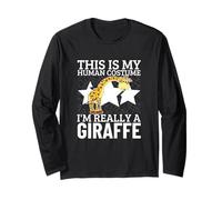 Giraffe This Is My Human Costume I'm Really A Giraffe Maglia a Manica