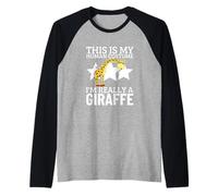 Giraffe This Is My Human Costume I'm Really A Giraffe Maglia con Maniche Raglan