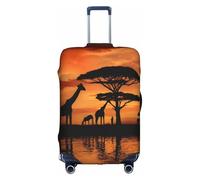 Giraffe Under The Tree in Africa Copertura elastica per bagagli da viaggio Custodia per bagagli Tao18-32 pollici Copertura per bagagli con cerniera Antis Scratch Dust Tight Fissaggio e smontaggio