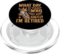 Giraffe - What Day Is Today Who Cares I'm Retired Retirement PopSockets PopGrip per MagSafe