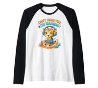 Giraffe Wild Animal Gaming Can't Hear You I'm Gaming Maglia con Maniche Raglan
