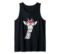 Giraffe with Red Rose for Zoo Animal Lovers Canotta
