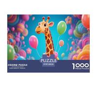 Giraffe1000 Piece Jigsaw Puzzle for Adults And Kids Family Game Balloon PartyChallenging for Home Decoration Great Gift Idea38x26cm/1000pcs