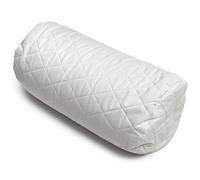 Giraffenland Cuscino cilidrinco con grano saraceno bio L:40cm, Ø:20cm Tessuto trapuntato bianco, direttamente Riempimento, Rotolo per la nuca o per le ginocchia