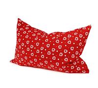 Giraffenland Cuscino con 8 erbe 30x20cm cuori rosso (anice, camomilla, melissa, salvia, lavanda, timo, rosmarino, menta piperita) Cuscino con profumo naturale