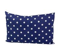 Giraffenland Cuscino di pino cembro con fodera interiore bio e federa esteriore - Stelle blu, 30 x 20cm - Profumo di pino cembro naturale al 100%
