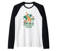 Giraffic Park Fun Safari Adventure Design Maglia con Maniche Raglan