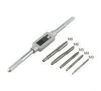 Giramaschi compatto per M3, design a cricchetto regolabile, perfetto per maschiare in sicurezza alluminio e ferro (set da 6 pezzi)
