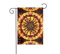 Girando la fiamma Bandiera da giardino 30,5 x 45,7 cm, decorazione da giardino per esterni, resistente alle intemperie, in iuta per patio