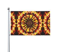 Girando la fiamma Bandiera stampata su entrambi i lati (91,4 x 152,4 cm), grande bandiera da giardino, bandiera decorativa per esterni festivi