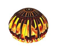 Girando la fiamma Cuffia da doccia stampata, riutilizzabile, appositamente progettata per i capelli lunghi delle donne, struttura a doppio strato, adatta per il bagno.