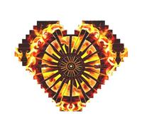Girando la fiamma stampa Building Brick Block Puzzle - Puzzle a forma di cuore immagine, puzzle in legno immagine