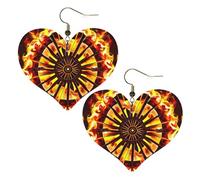 Girando la fiamma Stampe Eleganti orecchini a forma di cuore leggeri accessori da donna perfetti per feste e San Valentino.