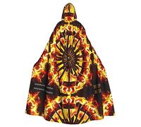 Girando la fiamma Stampe Halloween Poncho con cappuccio Adulti Mantello Decorazione per feste Feste Costume Facile da pulire Resistente