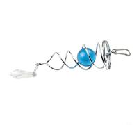 Girandola a spirale con sfera di cristallo, decorazione da giardino in acciaio inossidabile 304, riflettente, ornamento da appendere per patio, prato, cortile, esterno ed interno, blu (blu lago)