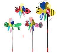 Girandola a Vento, ACTOYS 4 Pcs Girandole Bambini Animali, Mulino a Vento da Giardino, Girandole Colorate, Mulini a Vento Bambini, Girandola a Vento 3d, 27 X 55 cm, per Balconi, Terrazzi e Giardini