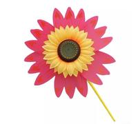 Girandola a vento con girasole per uso in giardino, aggiunge colore al tuo spazio esterno (rosso rosa)