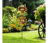 Girandola a vento da esterno con girasoli in metallo, decorazione da