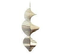 Girandola a vento da giardino, decorazione da appendere, a spirale, resistente alle intemperie, in metallo, 3D, ornamento per interni ed esterni, finestra, cortile, dorato