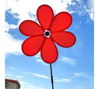 Girandola a vento da giardino e patio, con panno e fibra di vetro, progettata per girare quando soffia il vento (rosso)