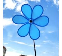 Girandola a vento da giardino e patio, con panno e fibra di vetro, progettata per girare quando soffia il vento (blu)