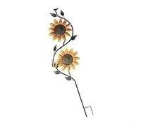 Girandola a vento da giardino in metallo girasole per esterni resistente alle intemperie ferro Yard Art con lame rotanti facile installare decorazione esterna per prato patio