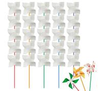 Girandola a Vento Fai-Da-Te per Bambini, 15Pezzi di Girandole DIY Artigianali Girandole di Carta Bianca Colora, Girandole da inventare kit per bambini, per Divertimento per la Casa Graffiti Attività