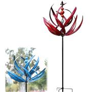 Girandola a vento in metallo con paletti da giardino, mulino a vento in ferro per giardinaggio e decorazione da giardino, girandola a vento in metallo, sculture da giardino (rosso)