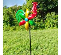 Girandola a vento per giardino, gallo in ferro, ornamento per prato,