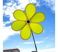 Girandola decorativa per esterni, per giardino e patio, realizzata con panno e fibra di vetro, ruota quando soffia il vento (giallo)