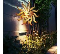 Girandola Lampada Solare per Esterni LED Decorativa Vetro Giardino Oro H 92 CM [EEK: Non valutato]