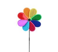 Girandole a fiore riflettenti, girandole colorate a vento con trasferimento di vento, girandola scintillante per prato, arcobaleno Spinner scultura a vento da giardino Yad Patio decorazione prato