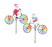 Girandole a per il Natale Decorazione Stagionale in 2 Pezzi con Babbo | Mulinelli da Giardino con per Centri Commerciali Aiuole Fiorite Prato Cortile Patio Giardino
